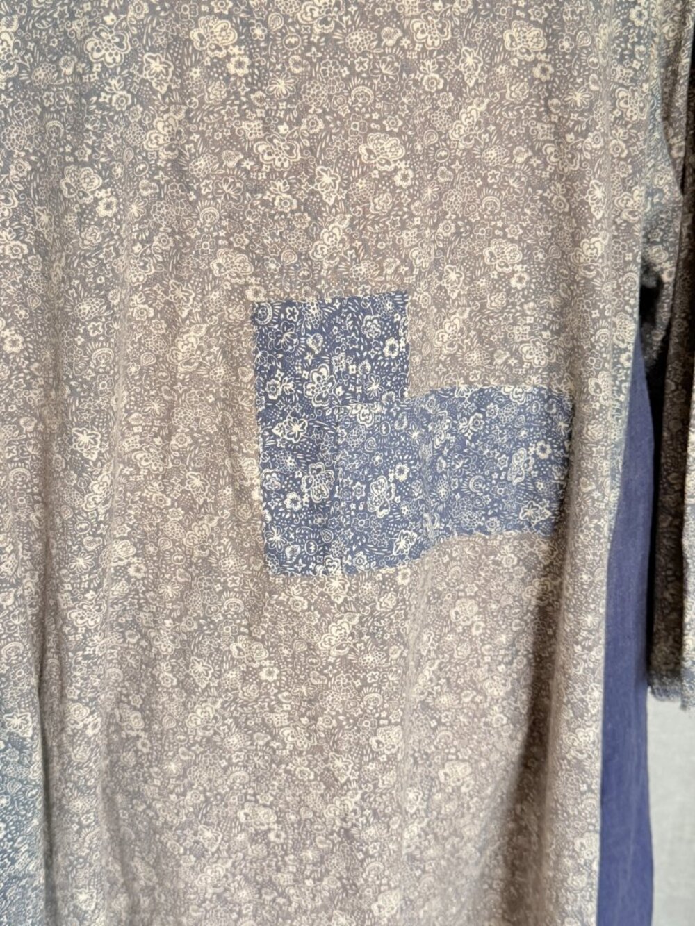 Magnolia Pearl Floral Linen Patchwork Button Front Tunic Jacket | Blue | OS - Picture 6 of 12